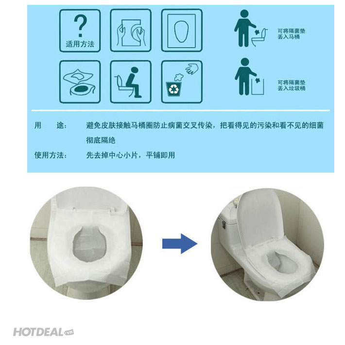 Combo 40 Miếng Giấy Lót Bồn Toilet