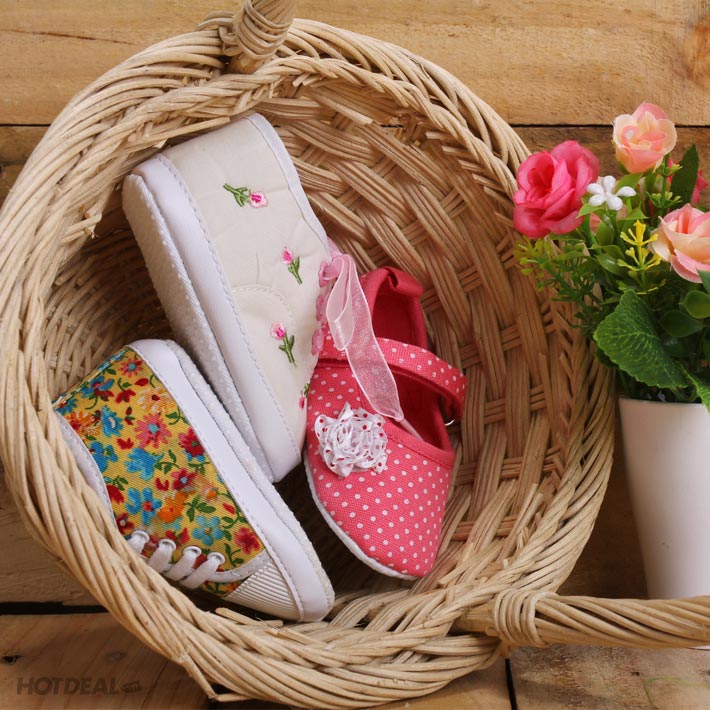 Giày Hoa Cho Bé Gái 1-2 Tuổi