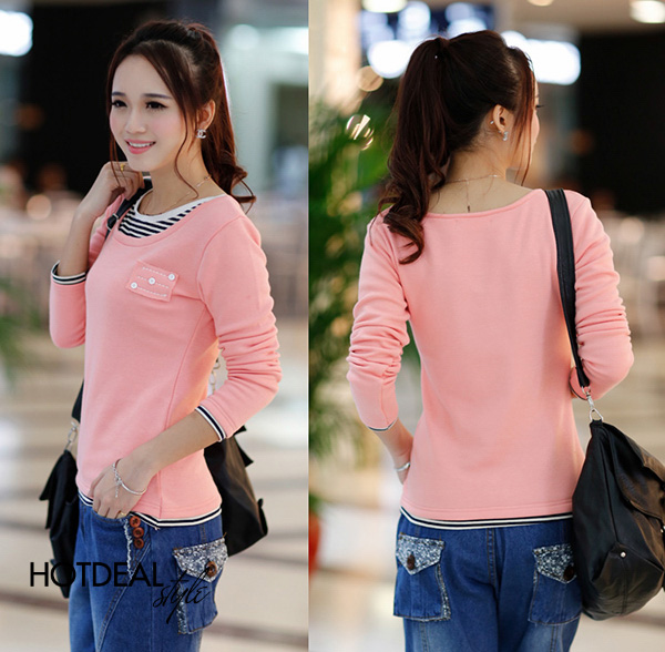 &Aacute;o Thun Phối Sọc Candy