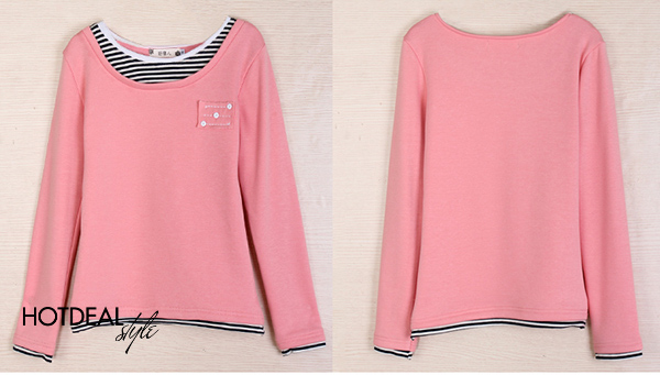 &Aacute;o Thun Phối Sọc Candy