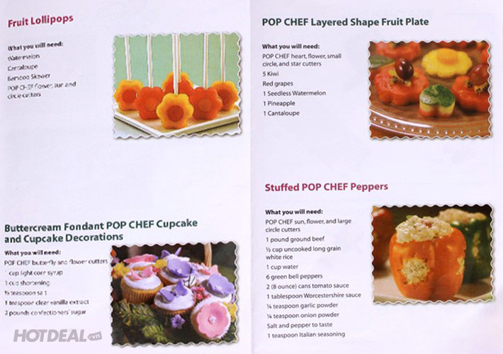 Bộ Khuôn Cắt Trái Cây Siêu Nhanh Pop Chef Tạo Hình Dáng Độc Đáo