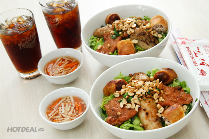 2 Bún Thập Cẩm (Thịt Nướng+Nem Nướng+Chạo Tôm+ Chả Giò)+2 Nước - Bún Thịt  Nướng Bà Tám