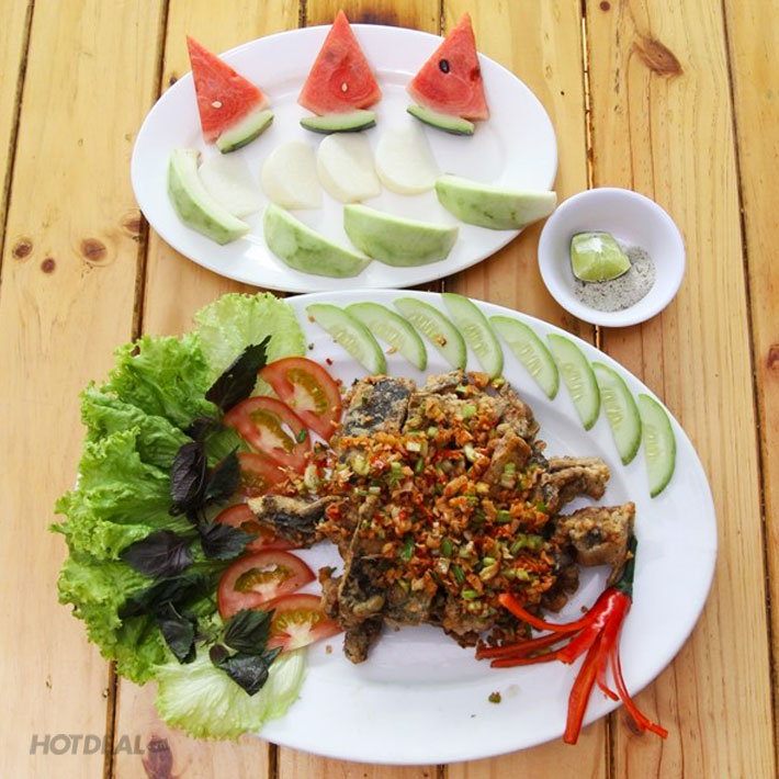 Combo Baba Rang Muối/ Hấp Lá Sen + 1 Dĩa Trái Cây Tại Phú Thọ Quán