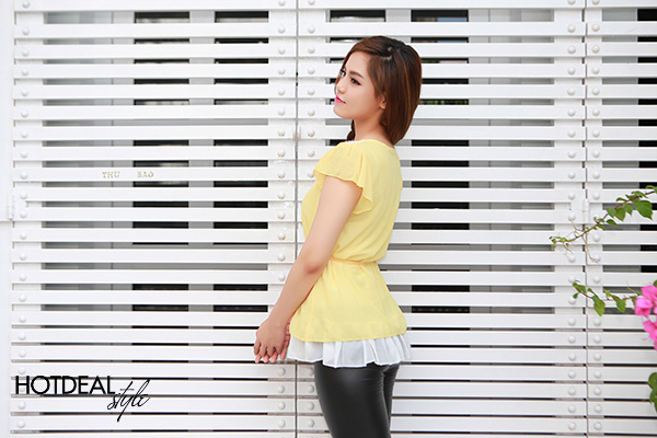 &Aacute;o Voan Cổ Ren Hạt