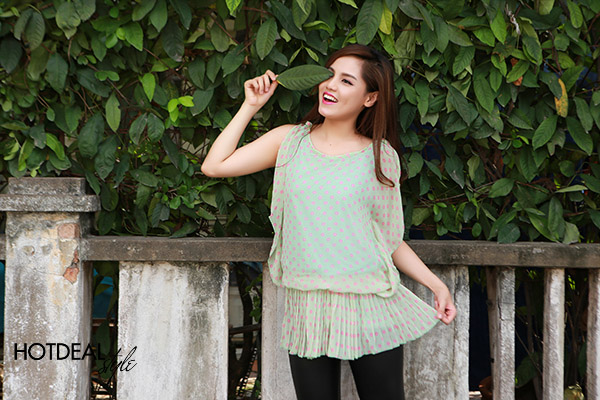 Đầm Voan Bi Ch&acirc;n V&aacute;y Dập Pli - Cao Cấp