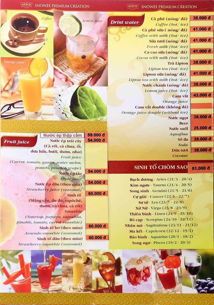 Kem Snowee Áp Dụng Toàn Menu 118 Cống Quỳnh