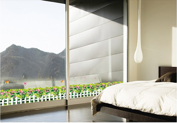 BST Decal Dán Chân Tường Hoa Bướm Nhiều Màu Sắc