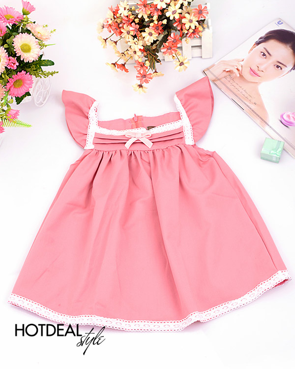 Đầm Amie Amie Hồng Xinh Xắn Cho Bé