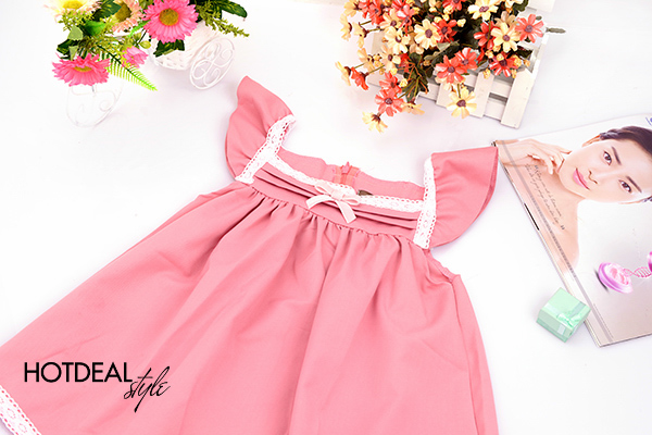 Đầm Amie Amie Hồng Xinh Xắn Cho Bé