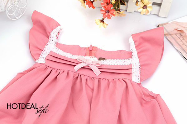 Đầm Amie Amie Hồng Xinh Xắn Cho Bé