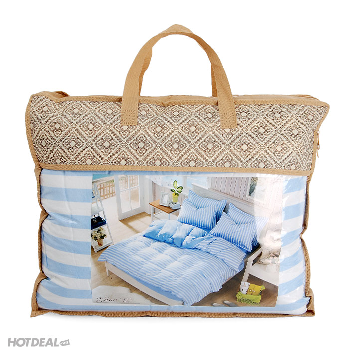 Bộ Drap Cotton Xanh Pastel Ngọt Ngào - Kèm Mền