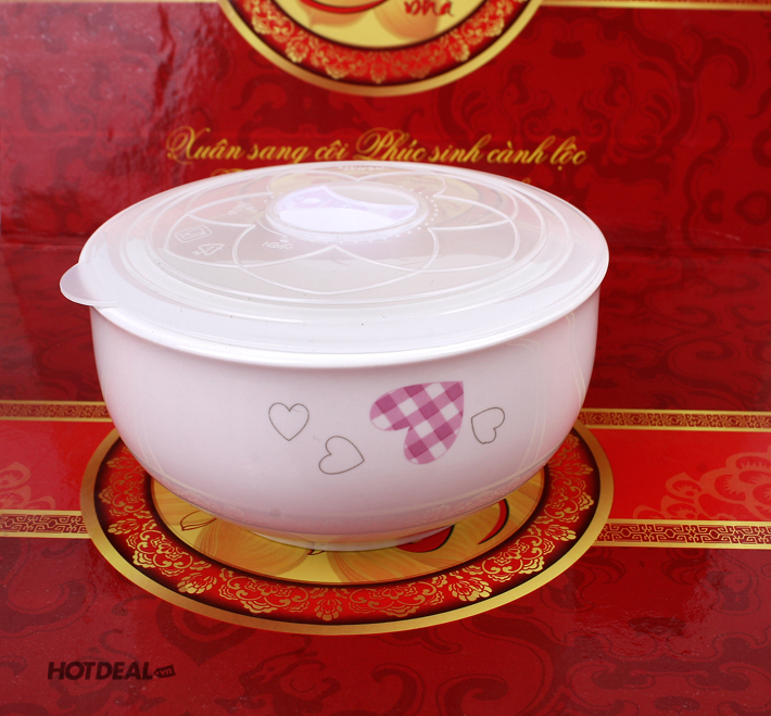 Bộ 3 Bát Sứ Có Nắp Đậy
