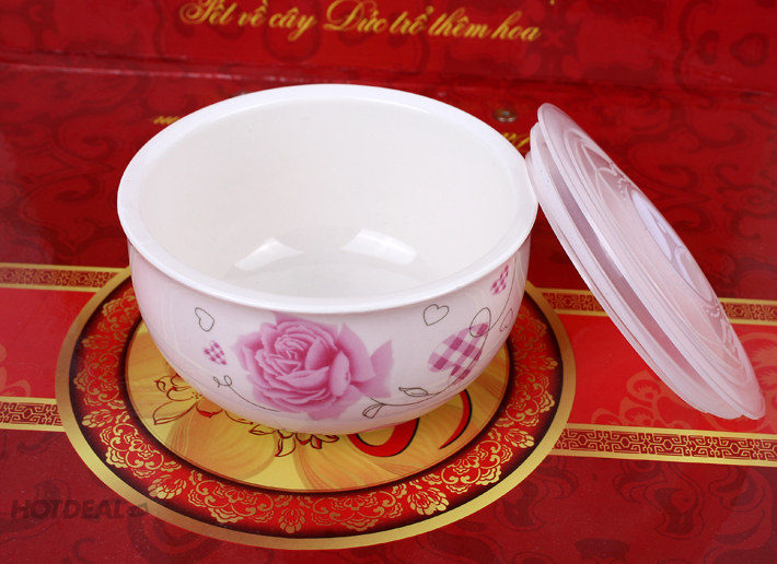 Bộ 3 Bát Sứ Có Nắp Đậy