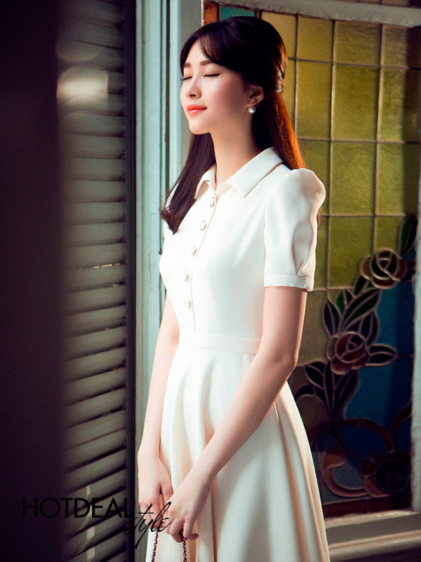 Đầm trắng chụp kỉ yếu dáng dài vintage , Váy trắng chụp kỷ yếu tay dài -  Đầm, váy nữ | ThờiTrangNữ.vn