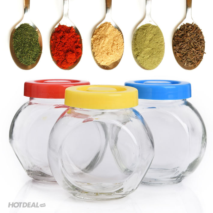 Combo 3 hủ thuỷ tinh đựng gia vị