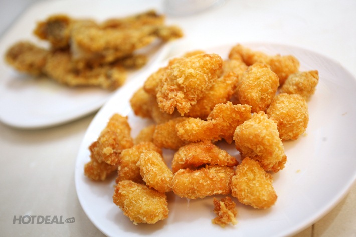 Ếch Rán Giòn + Gà Giòn Popcorn + 2 Phô Mai Que + Mì Ý + 2 Coca