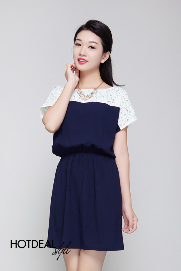 Đầm Dạo Phố Lina Phối Ren