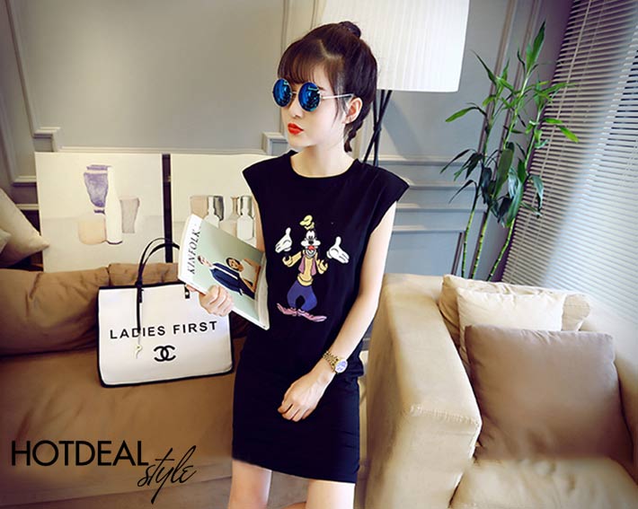 Đầm Thun Hoạt H&igrave;nh Ch&oacute; Goofy