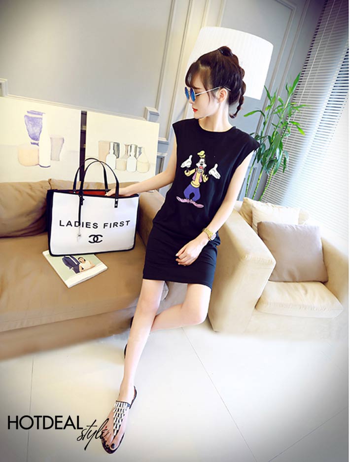 Đầm Thun Hoạt H&igrave;nh Ch&oacute; Goofy