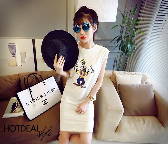 Đầm Thun Hoạt H&igrave;nh Ch&oacute; Goofy