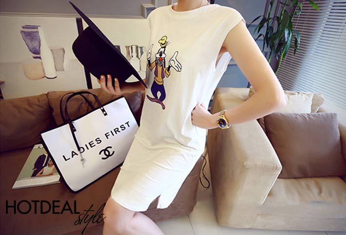 Đầm Thun Hoạt H&igrave;nh Ch&oacute; Goofy