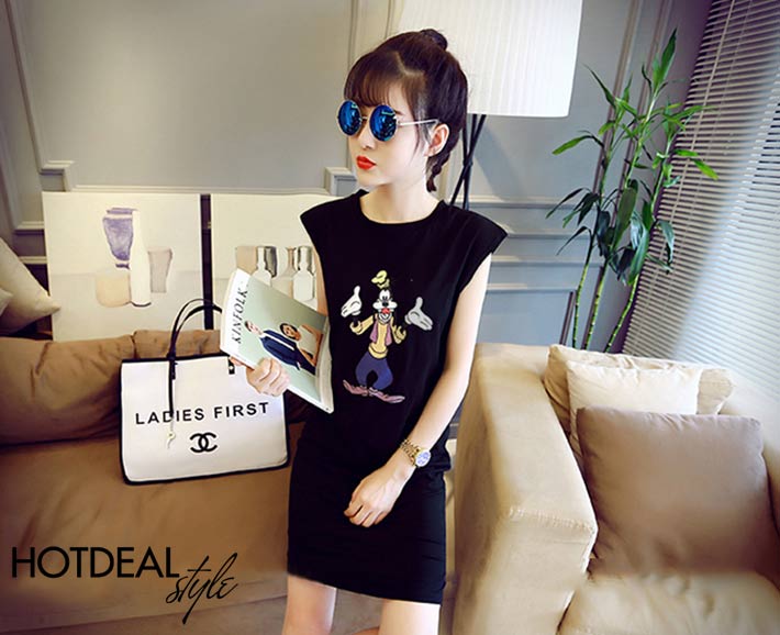 Đầm Thun Hoạt H&igrave;nh Ch&oacute; Goofy