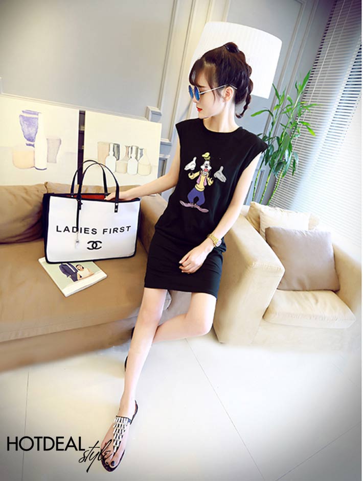 Đầm Thun Hoạt H&igrave;nh Ch&oacute; Goofy