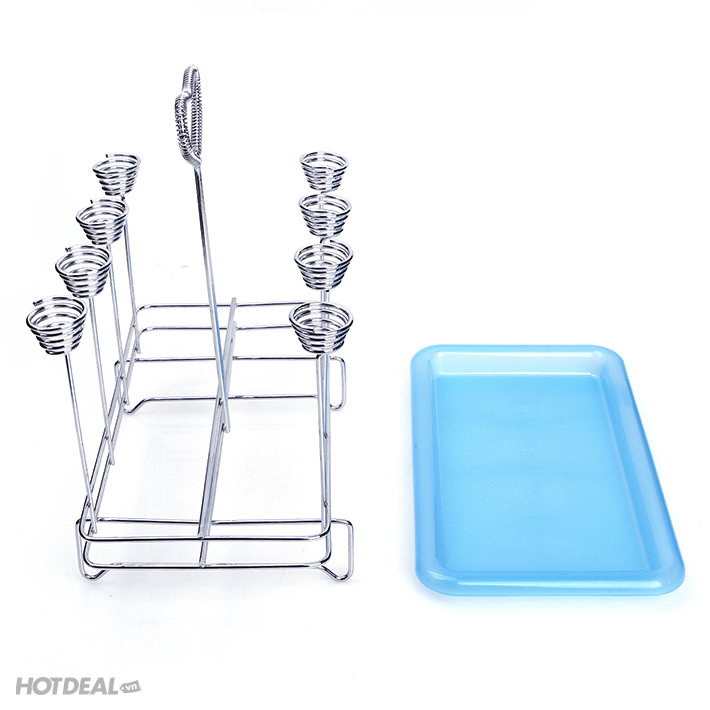 Khay Úp Ly Inox Chắc Chắn Có Tay Cầm Tiện Dụng (Khay 8)