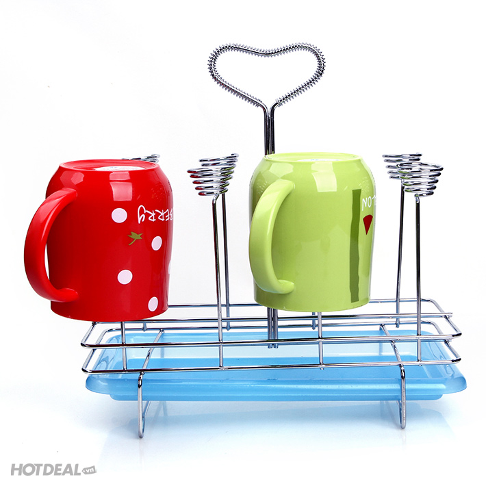 Khay Úp Ly Inox Chắc Chắn Có Tay Cầm Tiện Dụng (Khay 8)
