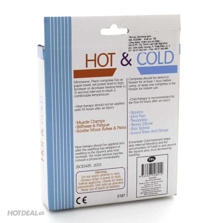 Gel N&oacute;ng Lạnh D&ugrave;ng Chườm, D&aacute;n Những Chỗ Đau Nhức UBL