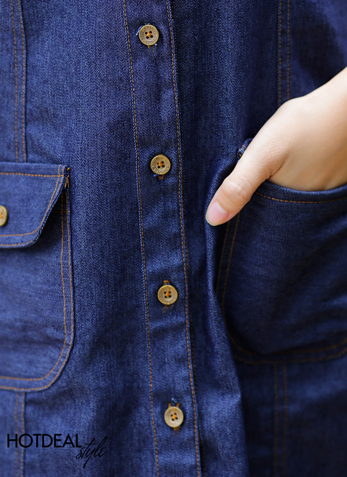 Đầm Jean Sơ Mi Thời Trang