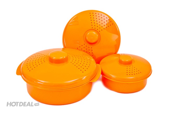 Bộ 3 Thố Luộc Rau Củ Trong L&ograve; Viba - Nhựa Xuất Khẩu Tashuan