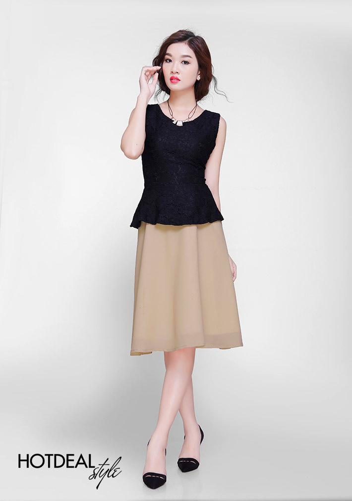 Set Chân Váy + Áo Ren Công Sở