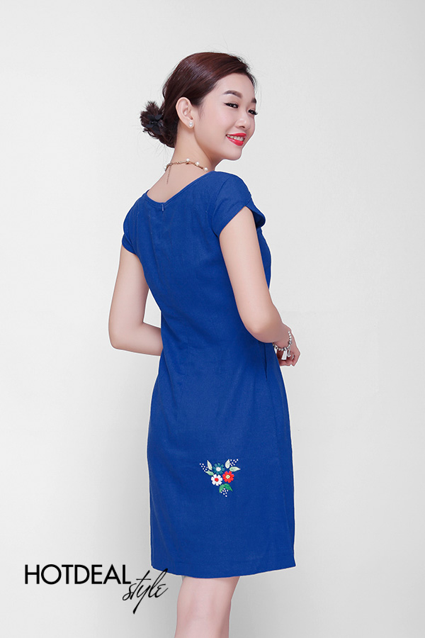 Đầm Sara Th&ecirc;u Linen, &Aacute;o D&agrave;i Th&ecirc;u C&aacute;ch T&acirc;n Cao Cấp - Kh&ocirc;ng B&ugrave; Tiền