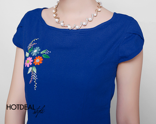 Đầm Sara Th&ecirc;u Linen, &Aacute;o D&agrave;i Th&ecirc;u C&aacute;ch T&acirc;n Cao Cấp - Kh&ocirc;ng B&ugrave; Tiền