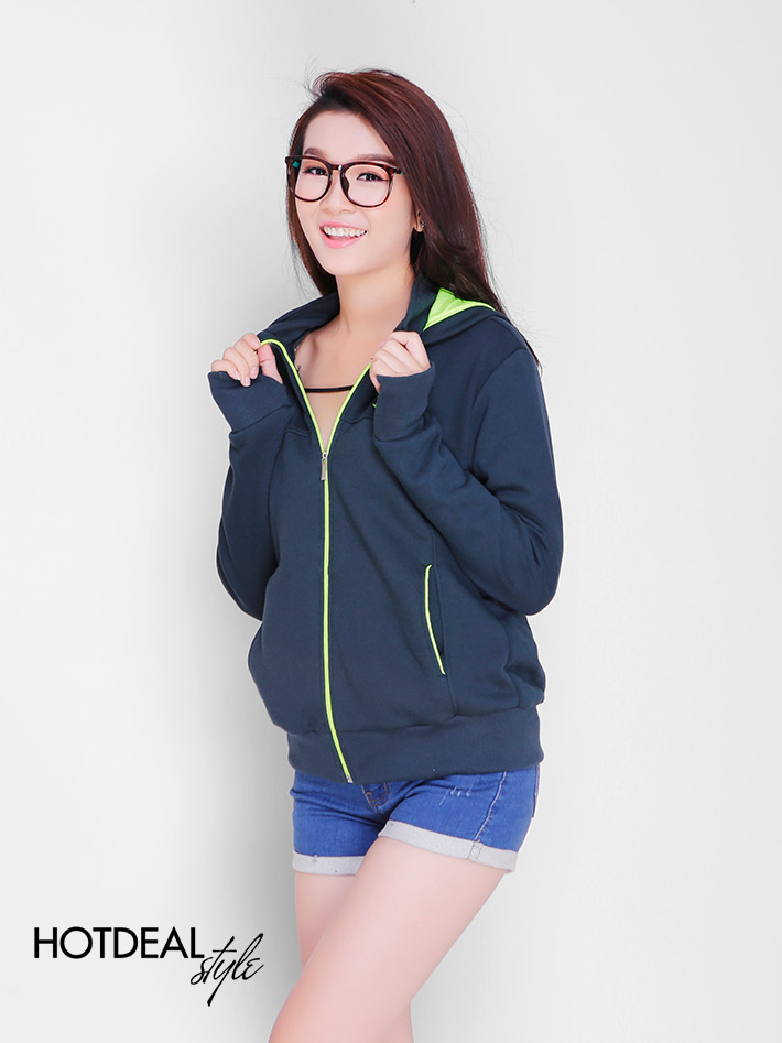 Áo Khoác Xỏ Ngón Phối Màu Neon
