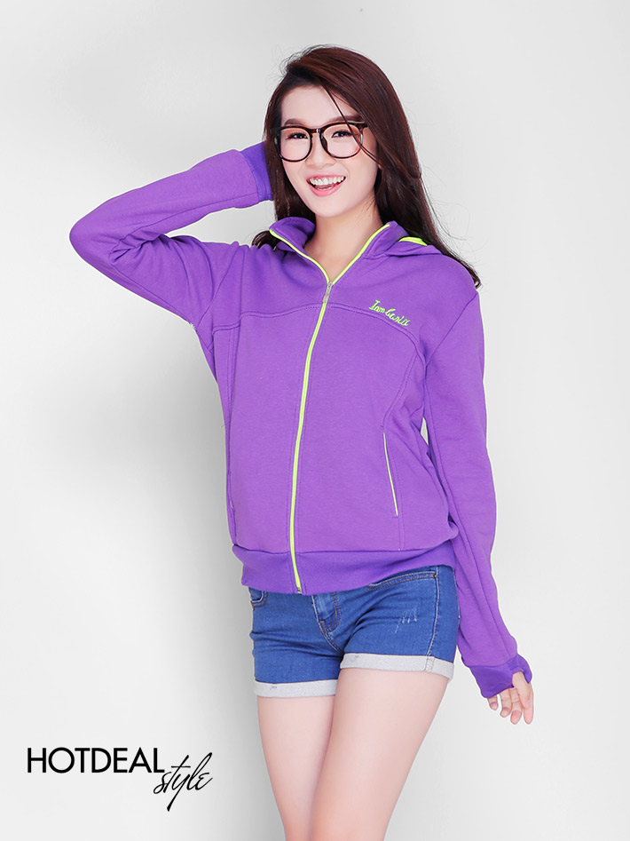 Áo Khoác Xỏ Ngón Phối Màu Neon