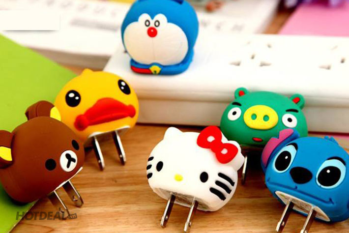 Combo 2 Vỏ Bọc Củ Sạc iPhone Hình Thú Ngộ Nghĩnh