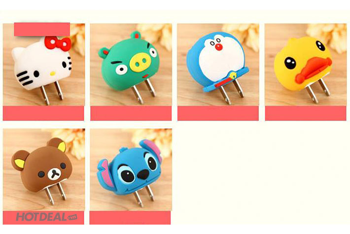 Combo 2 Vỏ Bọc Củ Sạc iPhone Hình Thú Ngộ Nghĩnh