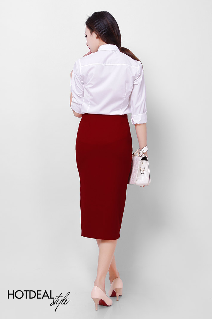 Chân váy công sở xẻ tà Cao Cấp bút chì style Hàn Quốc SK2101 KRfashion - Váy  Cạp cao, co dãn tốt,có lớp lót trong