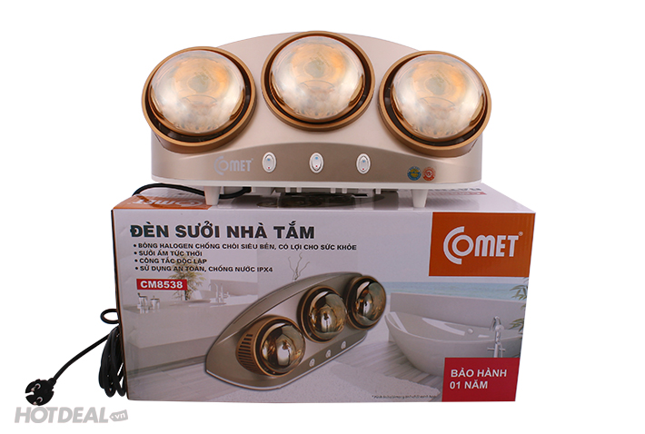 Đ&egrave;n Sưởi 03 B&oacute;ng Ch&iacute;nh H&atilde;ng COMET CM8538