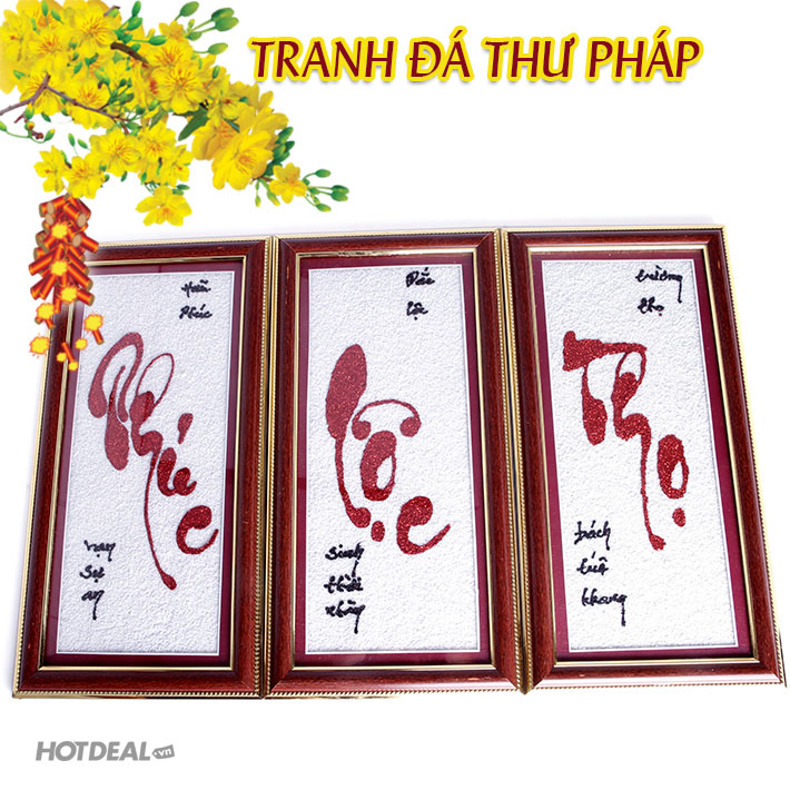 Tranh Đá Thư Pháp Ngày Tết (45X23Cm) Chữ Thọ