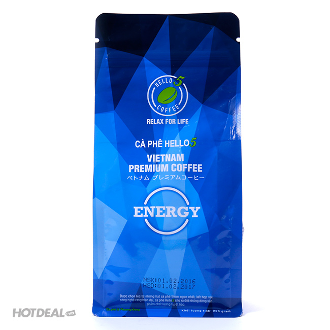 Tận Hưởng Cuộc Sống Cùng Cà Phê - Hello 5 Coffee Energy 250 Gram